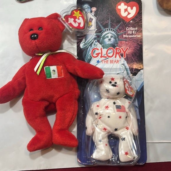 TY Beanie Babies Bears Lot of 10 plush Maple snowball Erin Snort happy Claude 10 - Picture 2 of 7